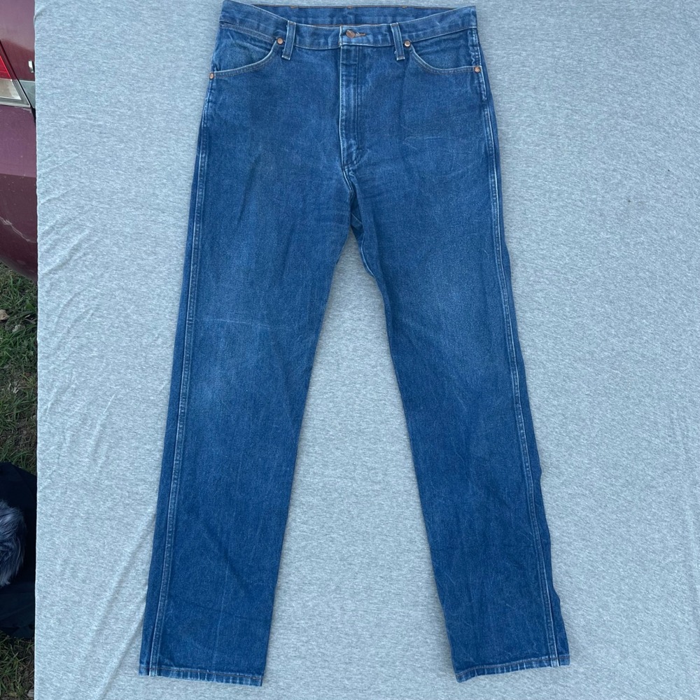 Wrangler 13MWZ Cowboy Cut Original Fit Jeans Mens 36x36 Blue Denim Straight Leg